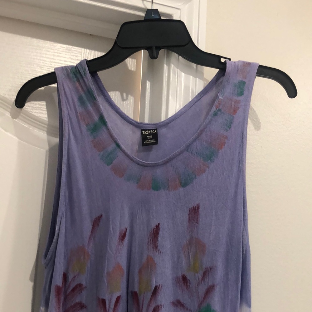 Long, bohemian style rayon dress-, sheer